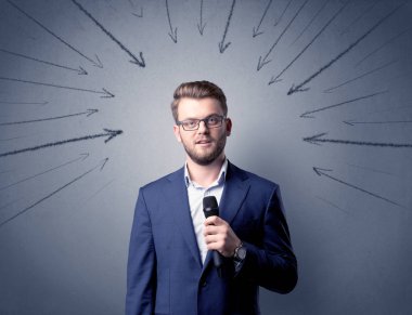 İşadamı holding mikrofon