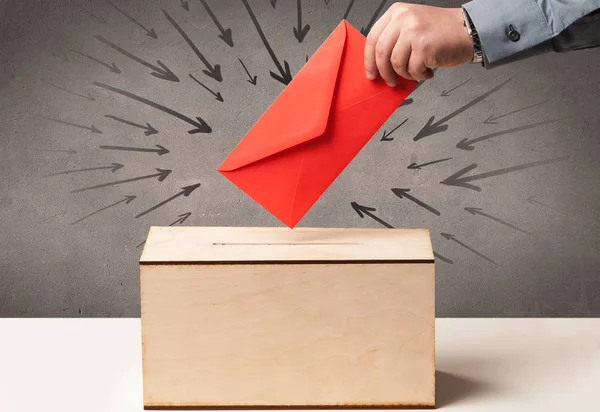 Close up of a ballot box and casting vote — Stock Photo, Image