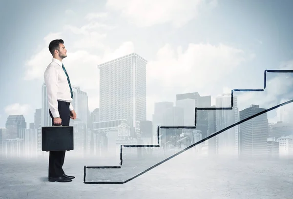 Business person in front of a staircase — Stock Photo, Image