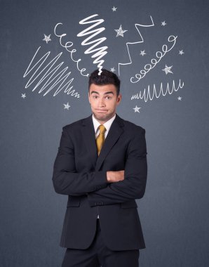 İşadamı karalamalar ile 