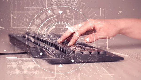 Yüksek teknoloji kullanıcı arayüzü grafikli klavye