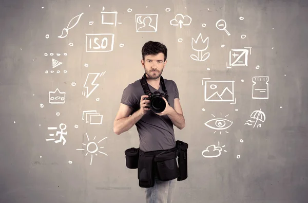 Photographe apprendre à utiliser la caméra — Photo