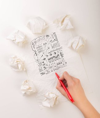 El buruşuk kağıt yazma