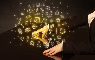 Etkileşimli tablo dokunmadan eller