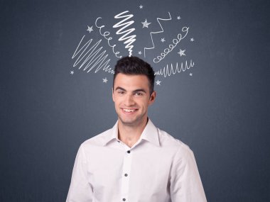 İşadamı karalamalar ile