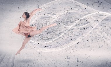 Performans balet enerji patlama parçacık ile atlama