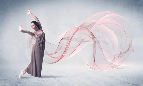 Tanzende Ballettkünstlerin mit abstraktem Wirbel — Stockfoto