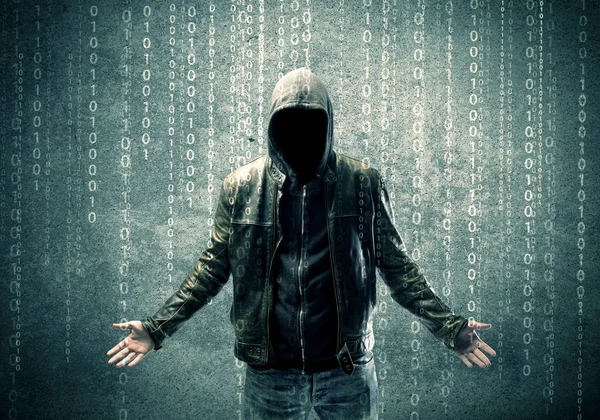 Boze mysterieuze hacker met nummers — Stockfoto