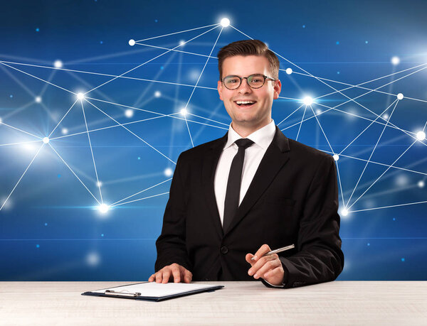 Businessman sitting at a desk