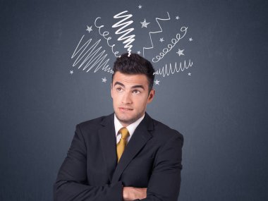 İşadamı karalamalar ile 