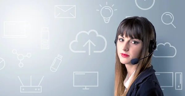 Young Female telemarketer — Stock Photo, Image