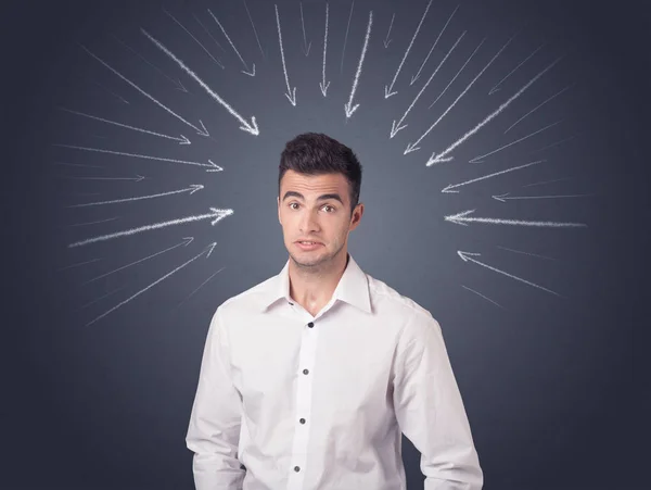 Businessman with arrows — Stock Photo, Image