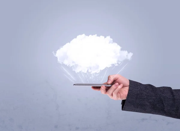 Teléfono de mano con nube vacía — Foto de Stock