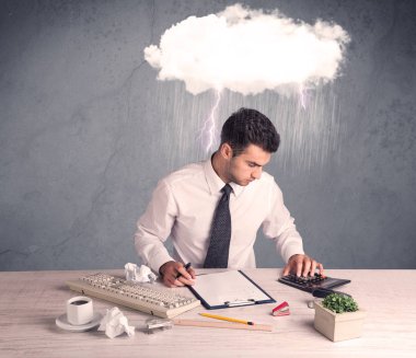 Ofisteki stresli iş adamı