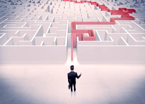 Maze solved for businessman concept — Stock Photo, Image