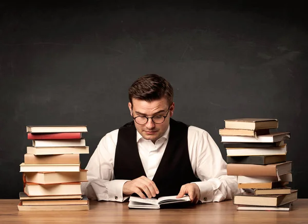 Teacher with books — Stock Photo, Image