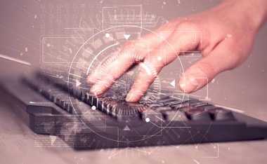 Yüksek teknoloji kullanıcı arayüzü grafikli klavye