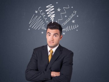 İşadamı karalamalar ile 