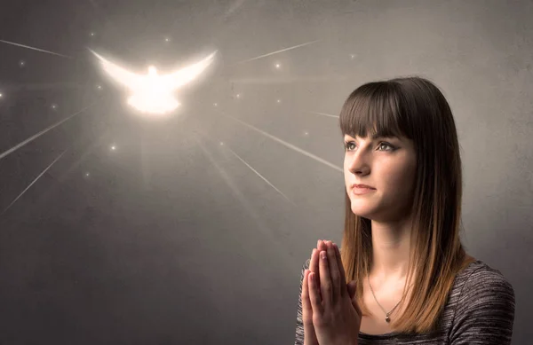 Young Praying girl — Stock Photo, Image