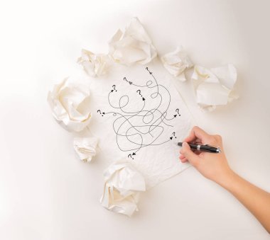 El buruşuk kağıt yazma