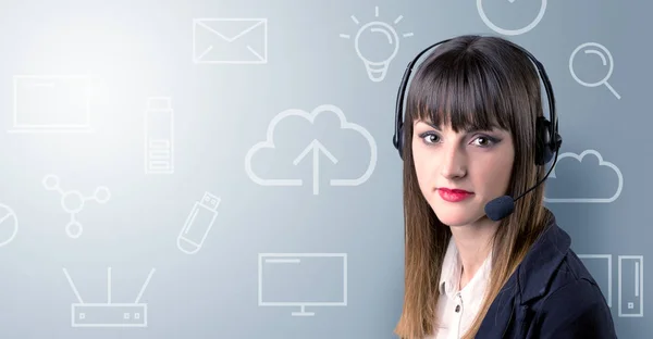 Young Female telemarketer — Stock Photo, Image