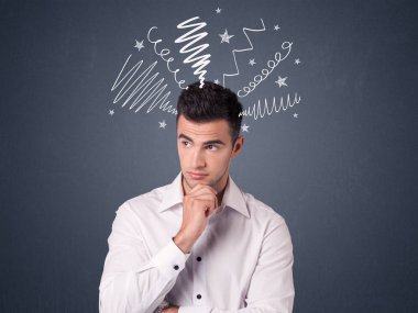 İşadamı karalamalar ile