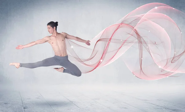 Bailarín artista de ballet con remolino abstracto — Foto de Stock