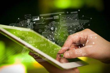 Tablet grafiklerle dokunmadan parmak