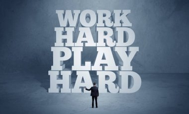 İş kişi için zor çalışma motivasyon