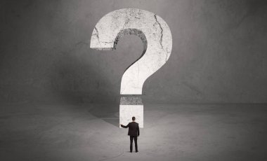 Karışık işadamı ve büyük soru işareti