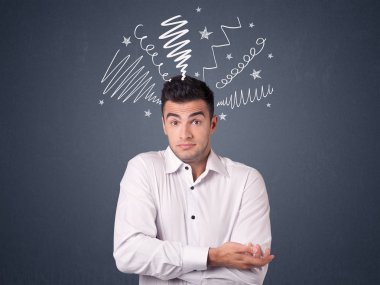 İşadamı karalamalar ile