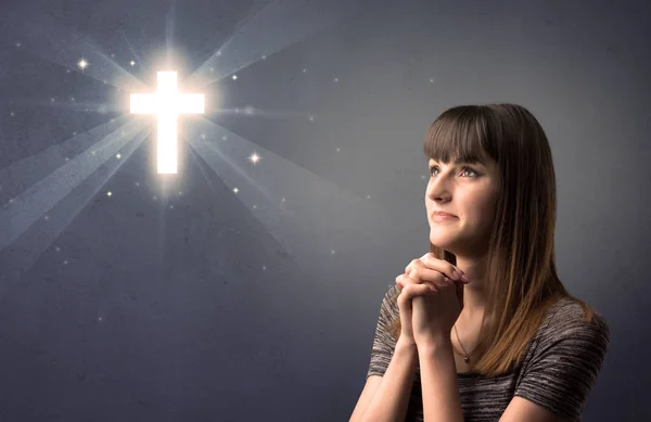 Praying girl concept — Stock Photo, Image