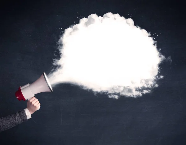 Megaphone with plain message cloud — Stock Photo, Image