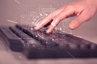 Yüksek teknoloji kullanıcı arayüzü grafikli klavye