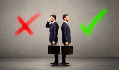 İki seçenek ile işadamı