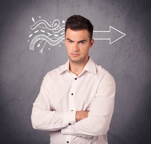 Confident sales person solves problem — Stock Photo, Image