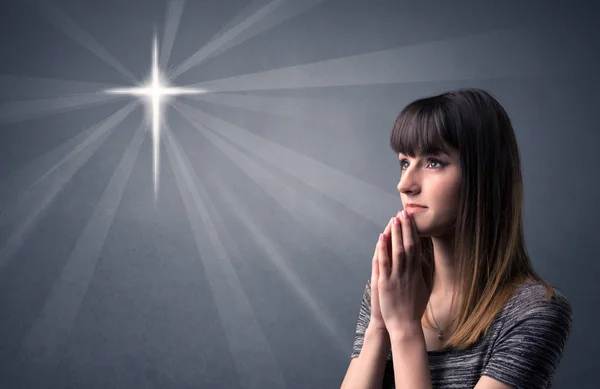 Praying girl concept — Stock Photo, Image