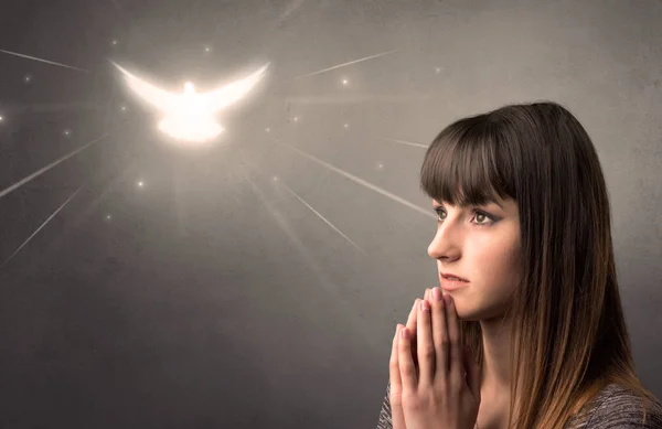 Praying girl concept — Stock Photo, Image