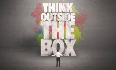 İş kişi ile yaratıcı tavsiye duvar