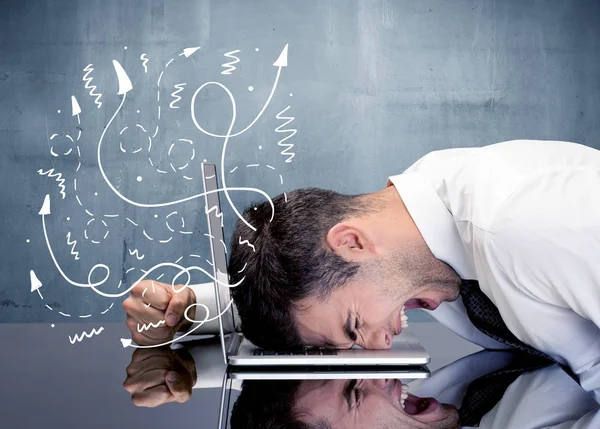 Business person with frustrated thoughts — Stock Photo, Image