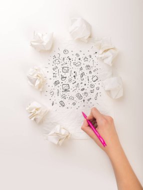 El buruşuk kağıt yazma