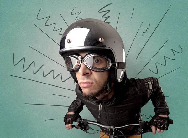 Extreme cyclist with bike — Stock Photo, Image