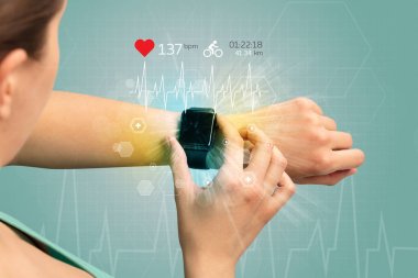 Döngüsü ve smartwatch kavramı.