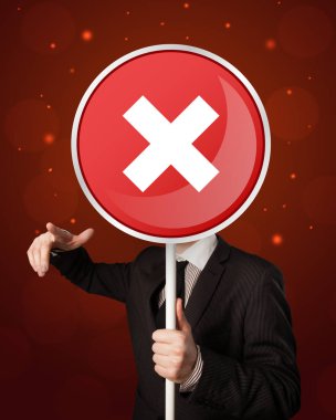 Tutan işadamı x işareti 