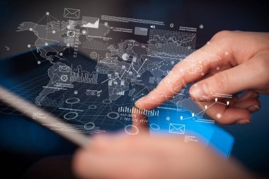 Tablet grafiklerle dokunmadan parmak