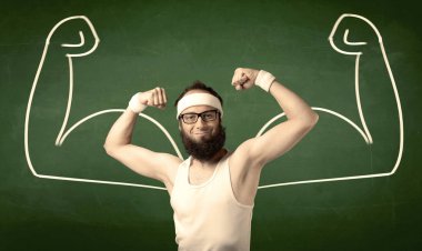 Sıska öğrenci kas istiyor.