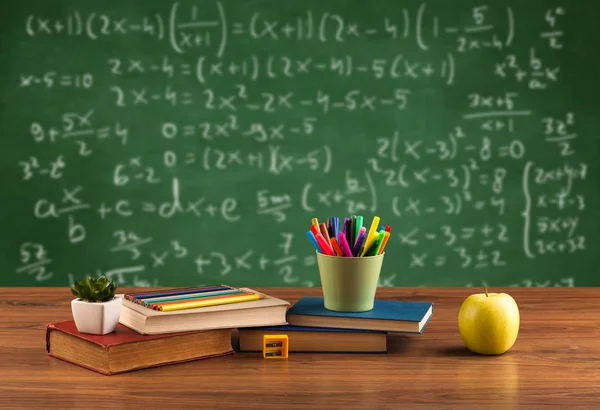 Math class from student school desk — Stock Photo, Image