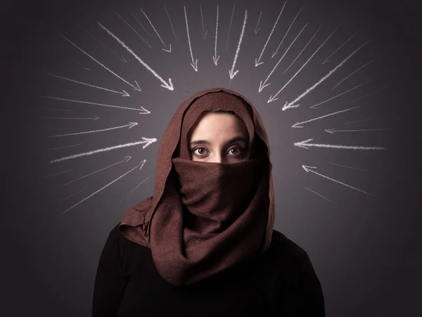 Muslimische Frau trägt Niqab — Stockfoto