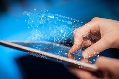 Tablet grafiklerle dokunmadan parmak