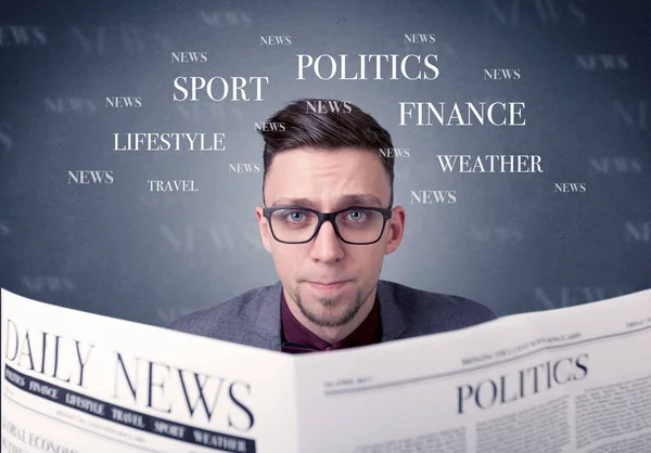 Businessman reading newspaper — Stock Photo, Image